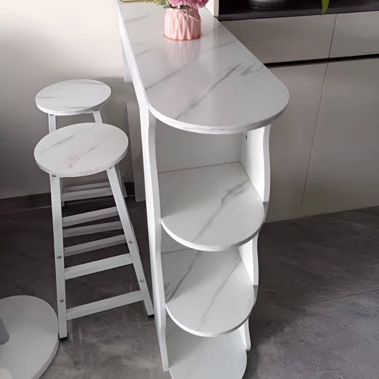 マーブル柄ラグジュアリーカウンターテーブル