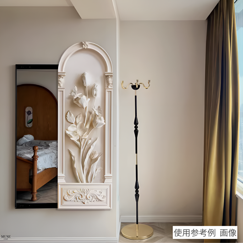 フレンチクリームスカルプチャーライクアートミラー