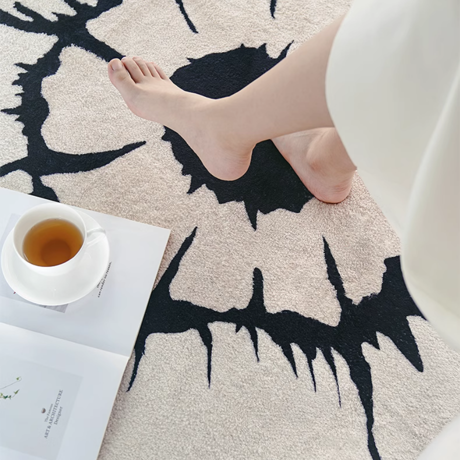 ハイエンドラグジュアリーフラワーラウンドラグ