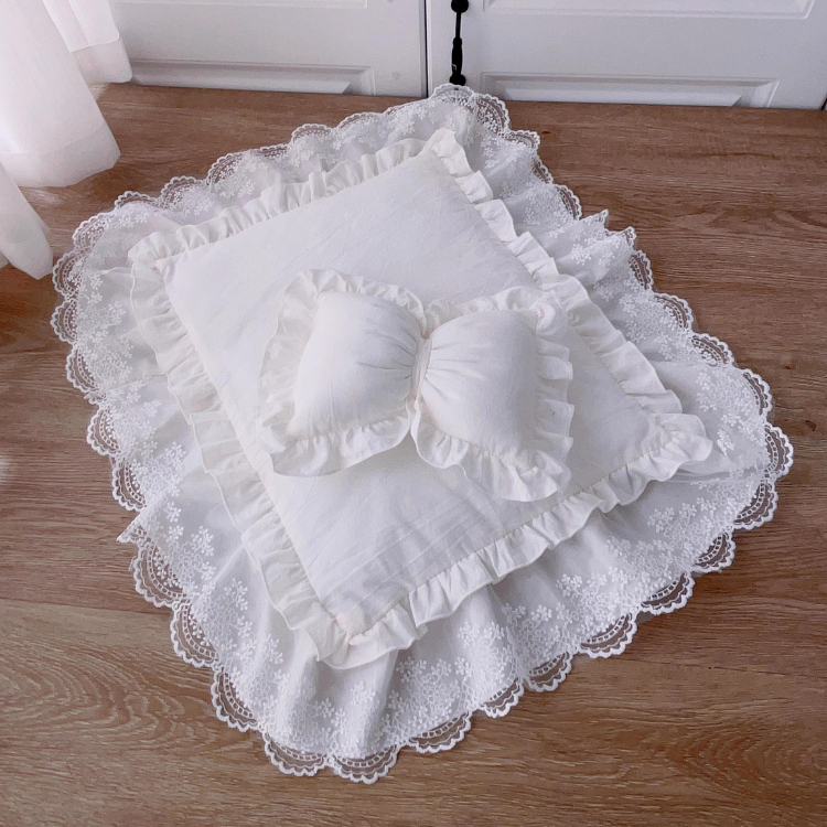 スクエアレースリボンペットベッド