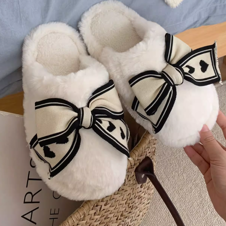 クラシックリボンボアスリッパ