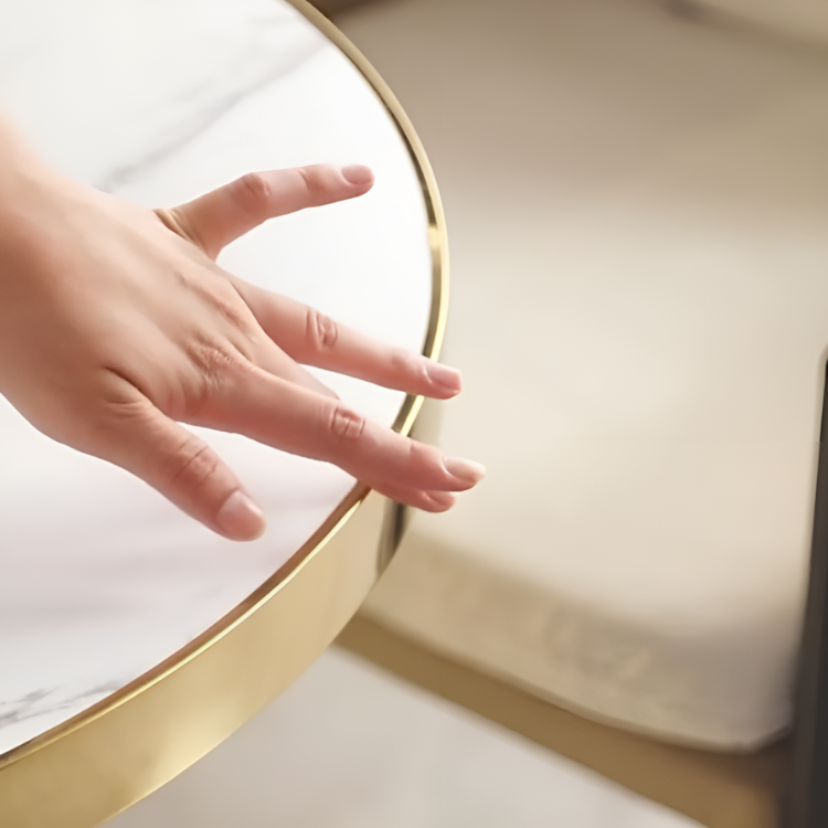 マーブル調グリッタリングラウンドテーブル