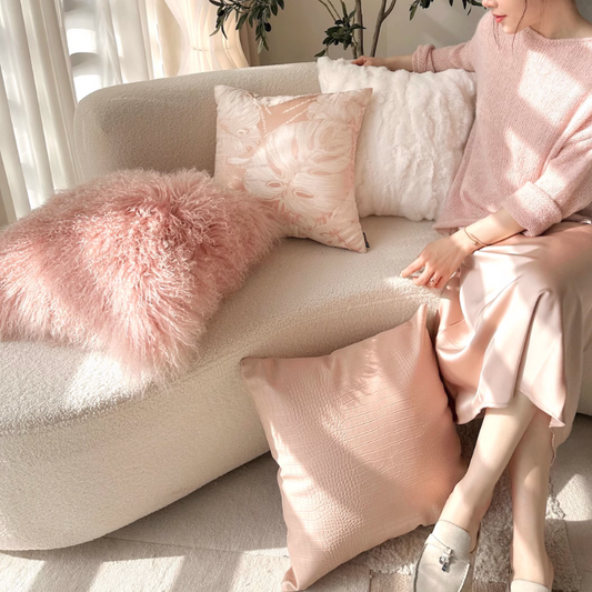 ゴージャスローズピンククッションカバー