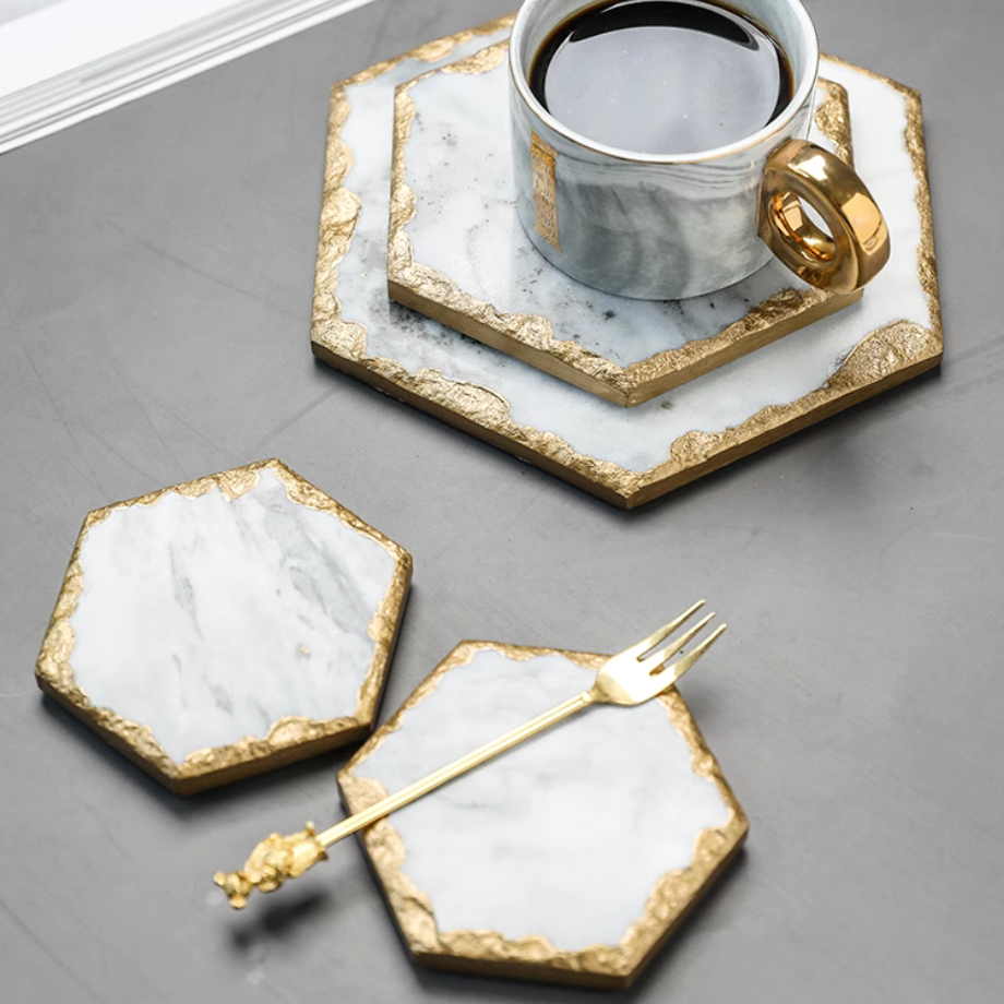 大理石ゴールドエッジジュエリーマット