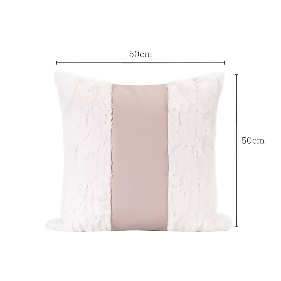 ラグジュアリーピンクホワイトクッションカバー