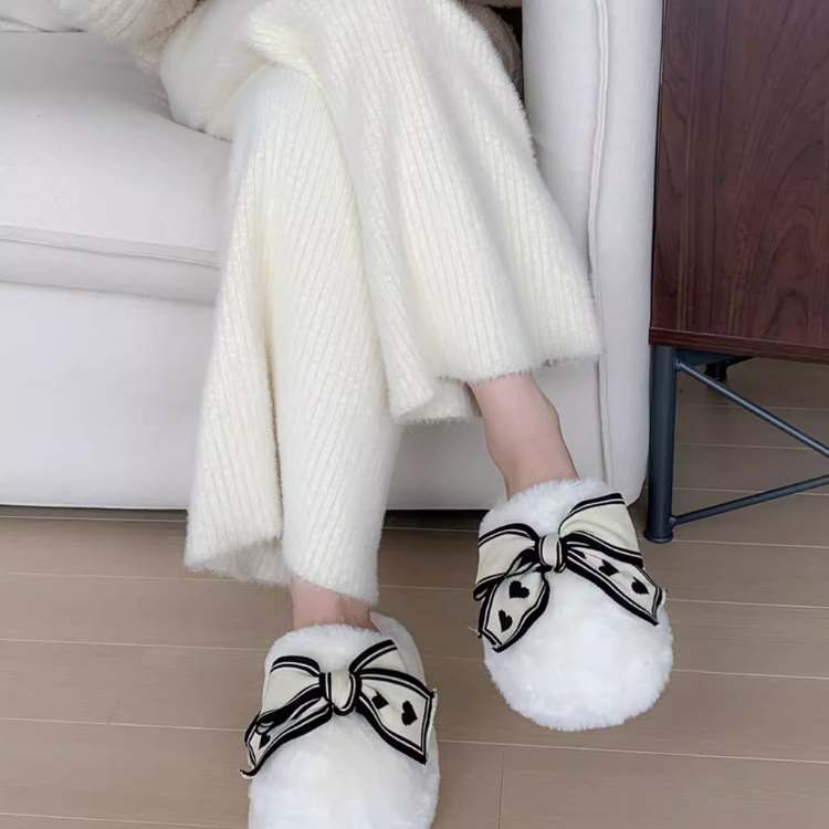 クラシックリボンボアスリッパ