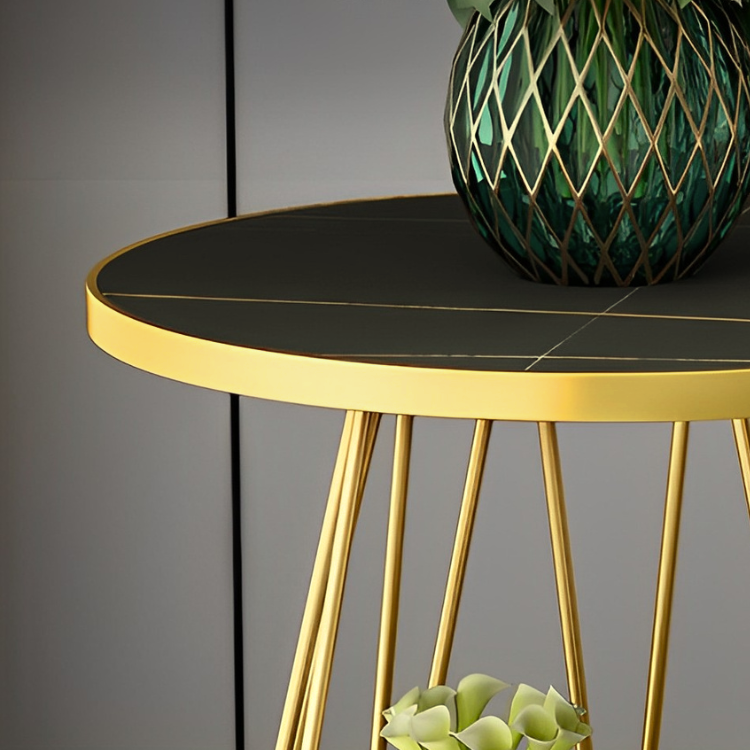 大理石調ラウンドマルチテーブル