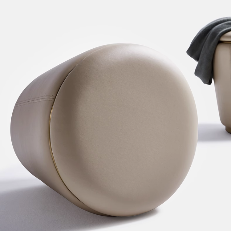 モダンレザーラウンドスツール