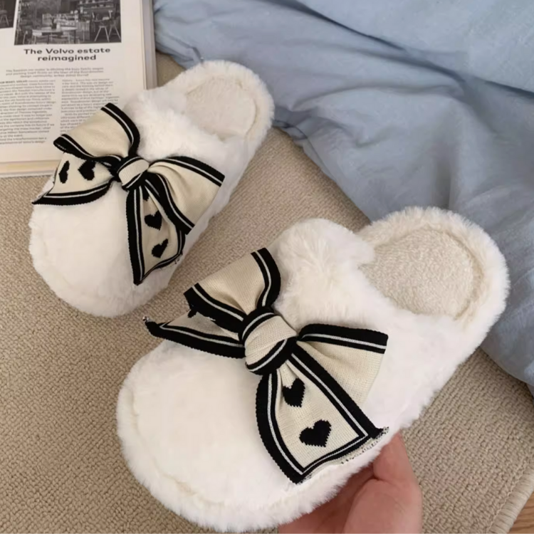 クラシックリボンボアスリッパ