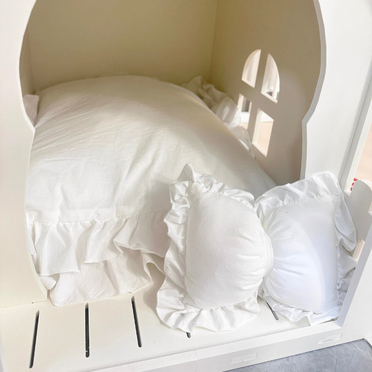 スクエアレースリボンペットベッド