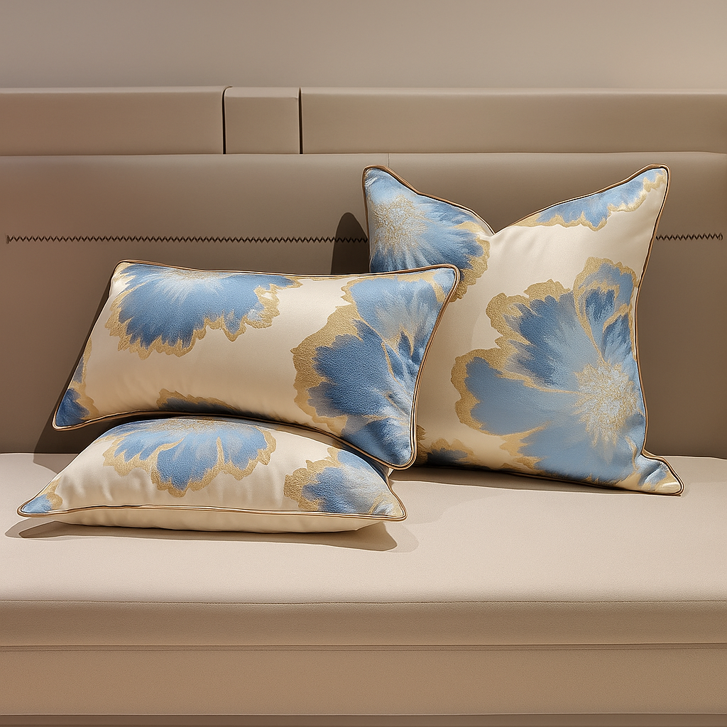 フラワー サテンクッションカバー