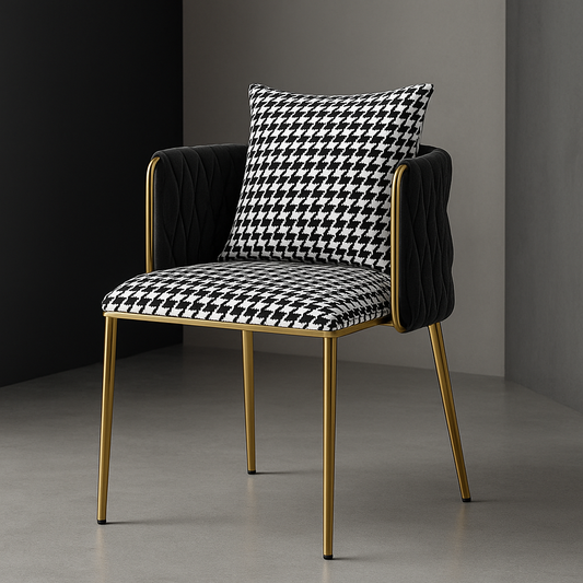 ゴールドラインダイニングチェア（千鳥柄）