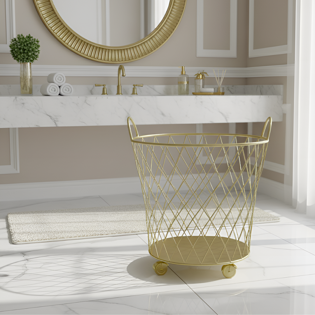 ゴールド ランドリーバスケット