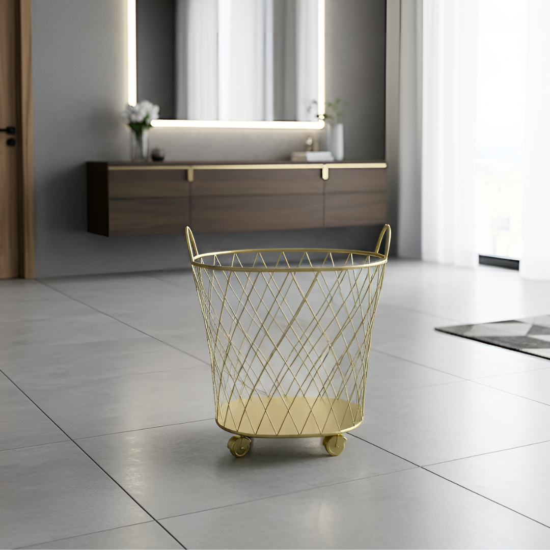 ゴールド ランドリーバスケット