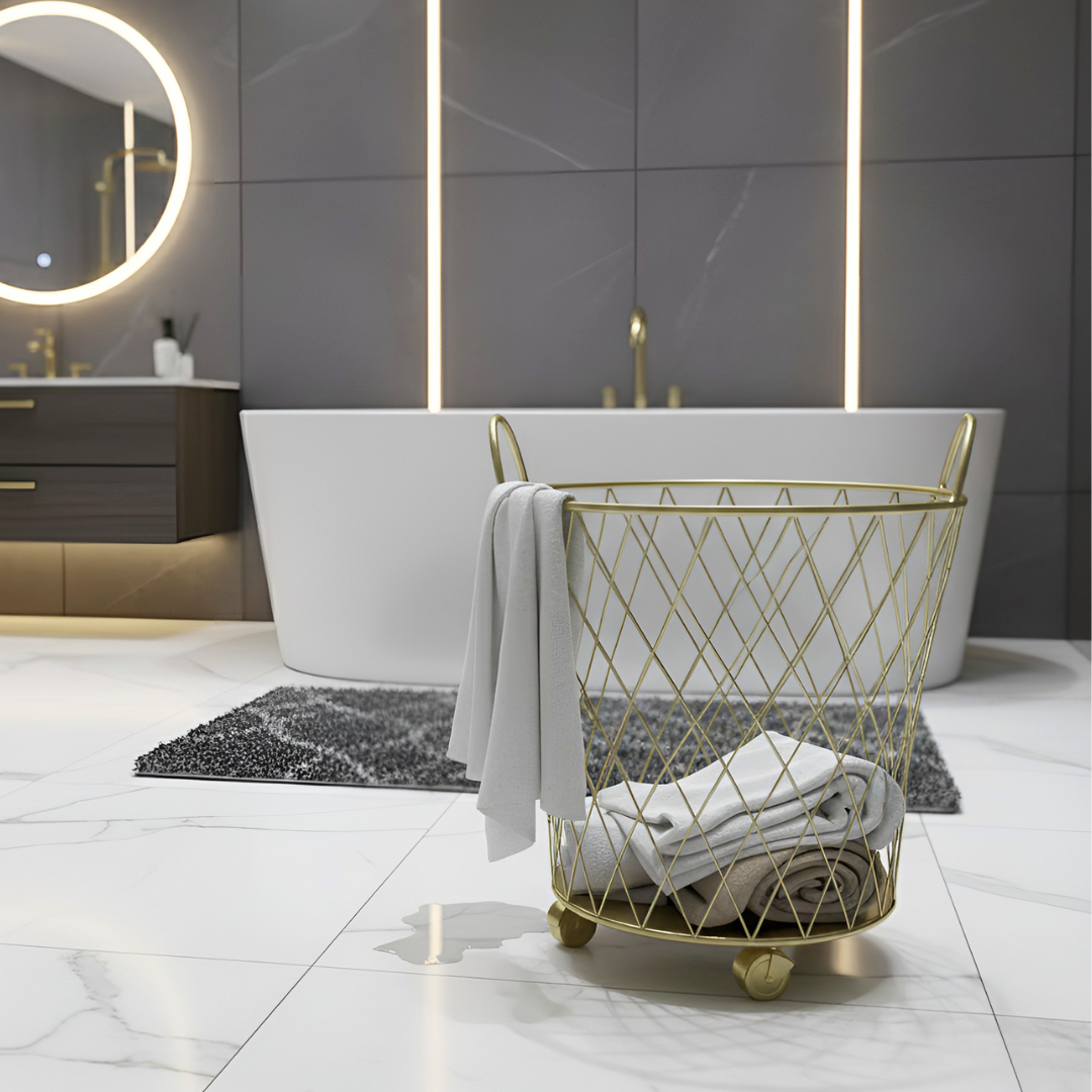 ゴールド ランドリーバスケット