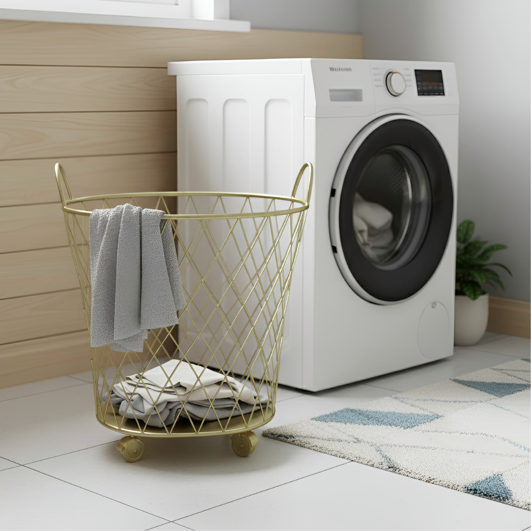 ゴールド ランドリーバスケット