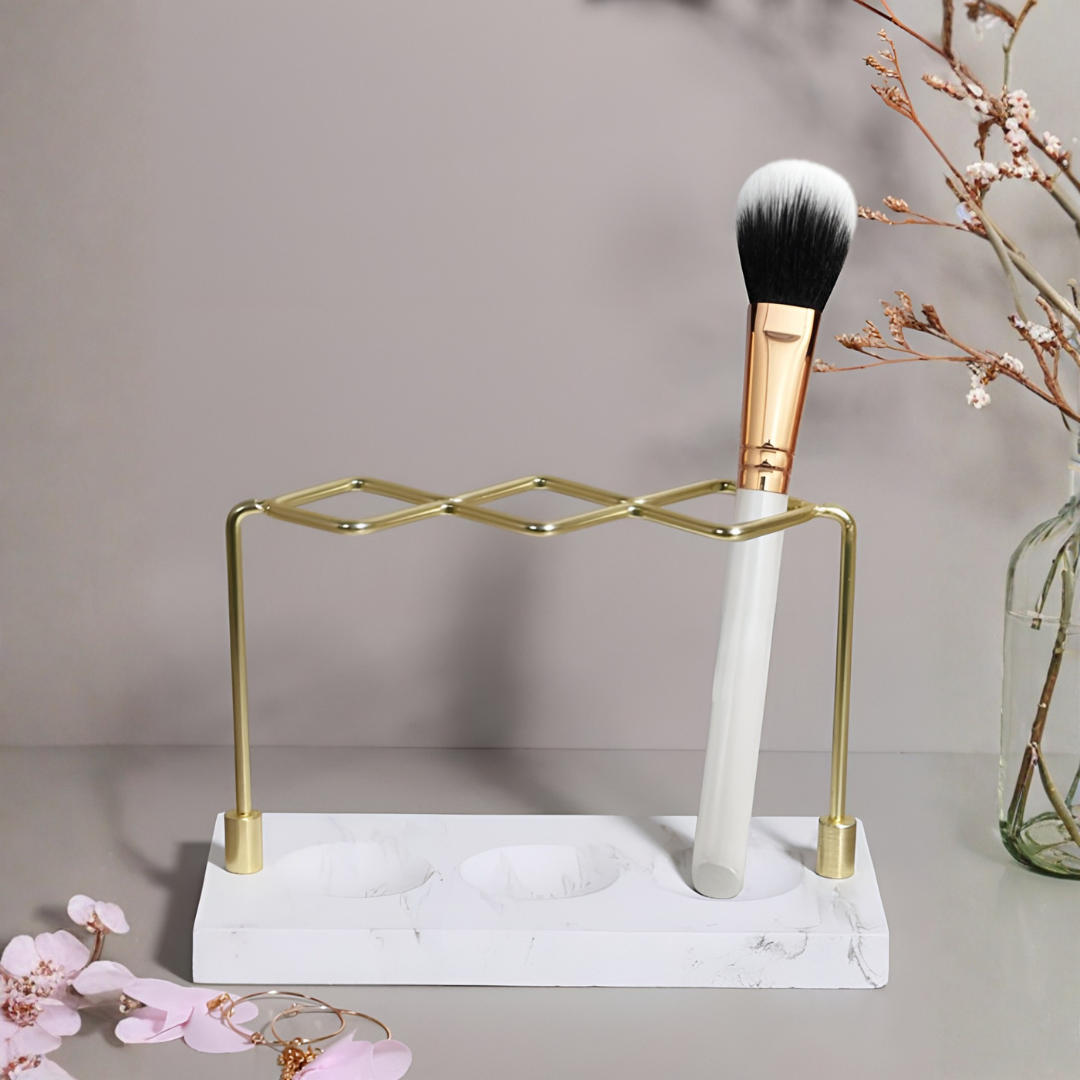 大理石調ゴールドメイクブラシスタンド
