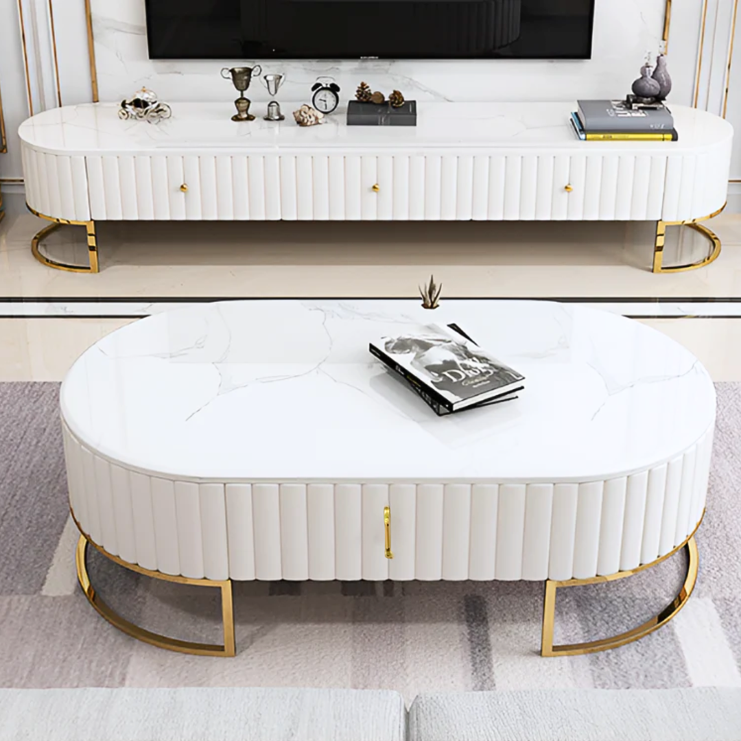 ホワイトモダンコーヒーテーブル