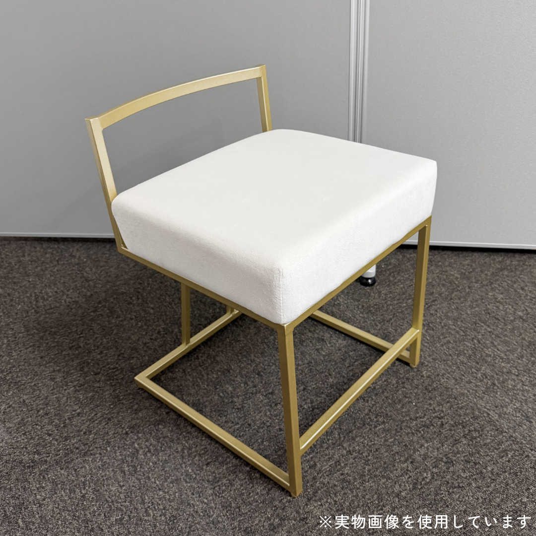 【即納商品】ホワイト×ゴールドドレッサーチェア