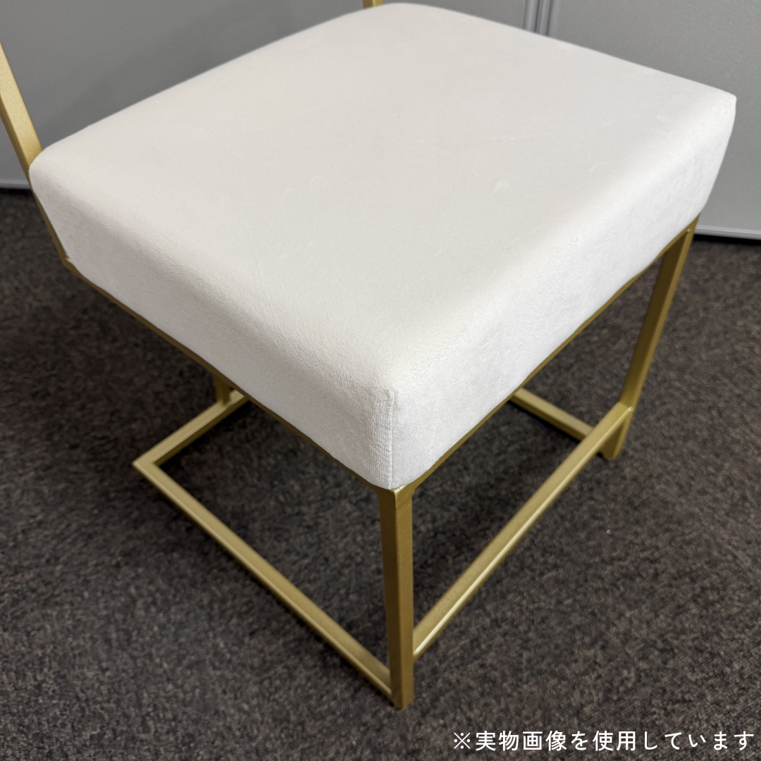 【即納商品】ホワイト×ゴールドドレッサーチェア