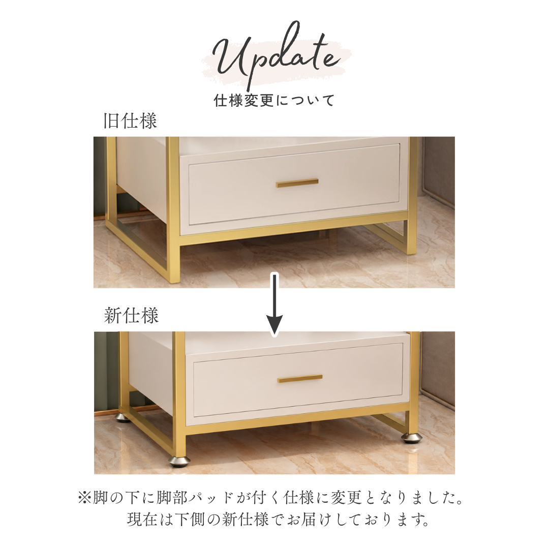 エレガント大理石調サイドキャビネット