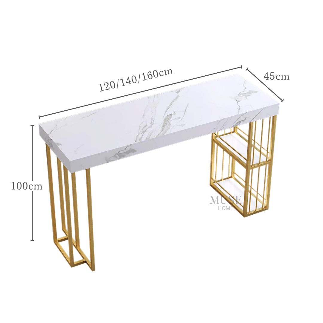 マーブルカウンターエレガントスリムテーブル