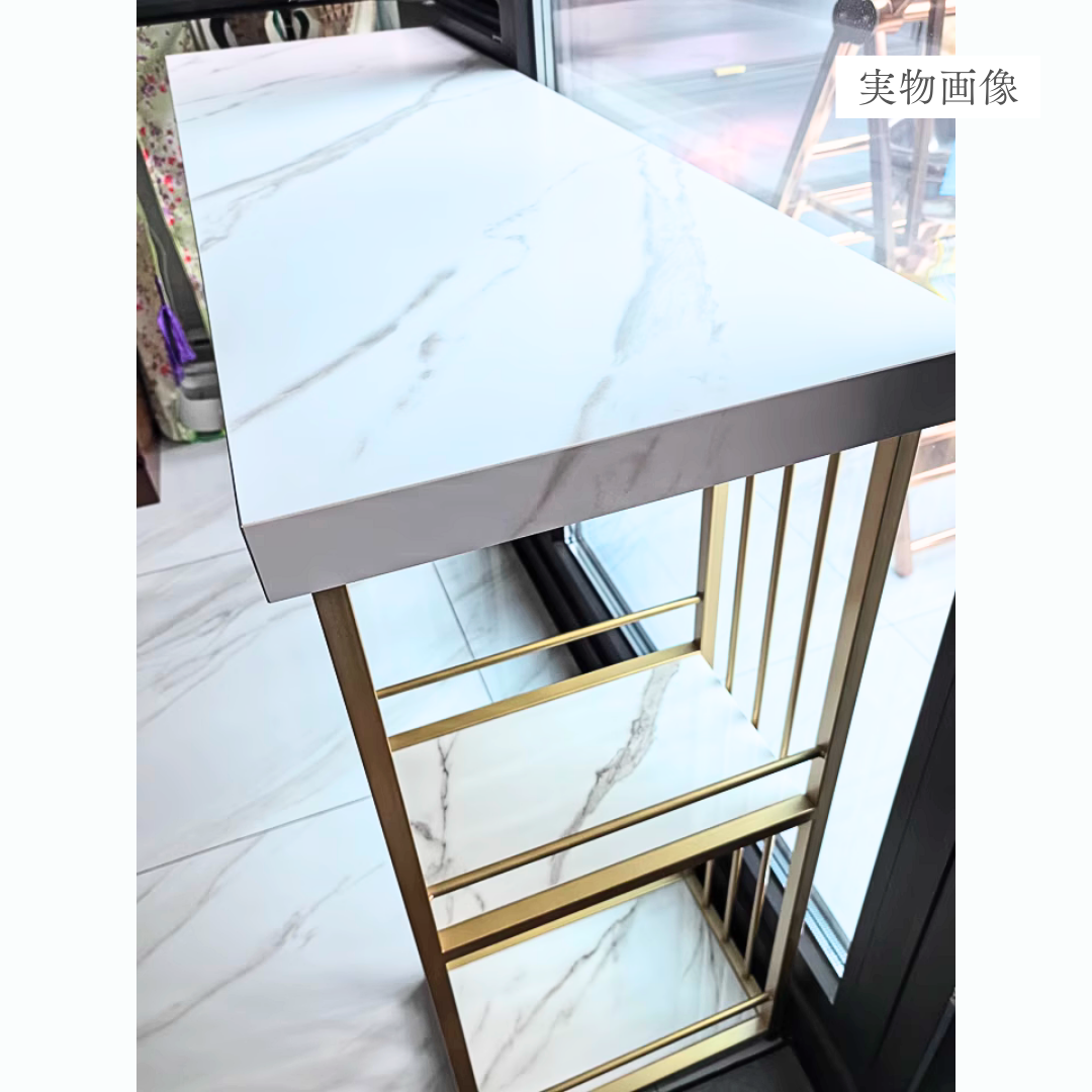 マーブルカウンターエレガントスリムテーブル