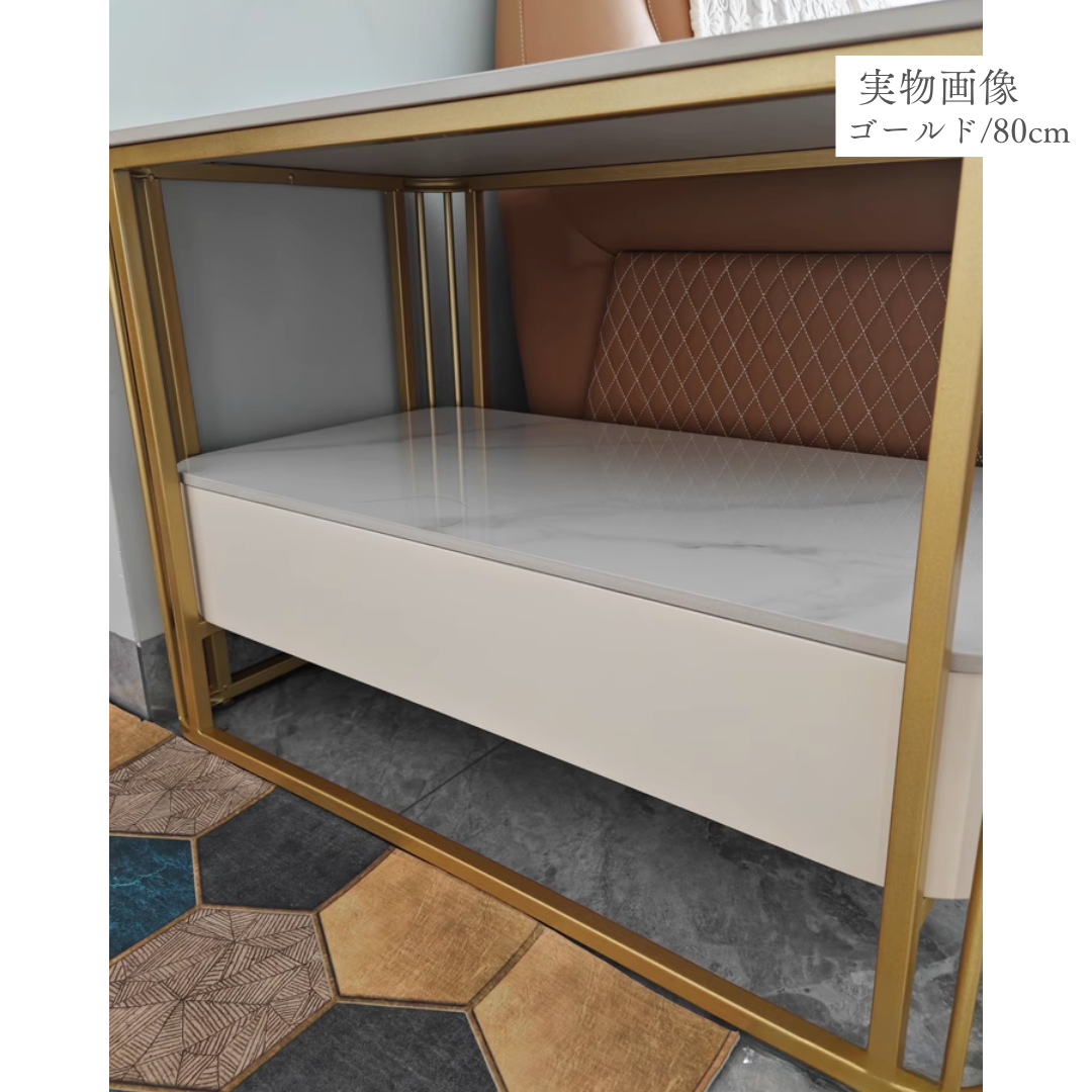 ラグジュアリーマーブル調ソファサイドテーブル