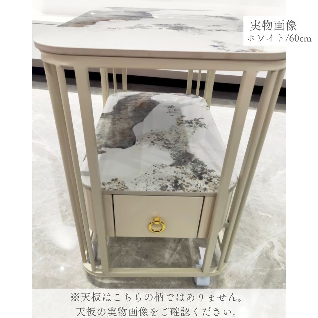 ラグジュアリーマーブル調ソファサイドテーブル