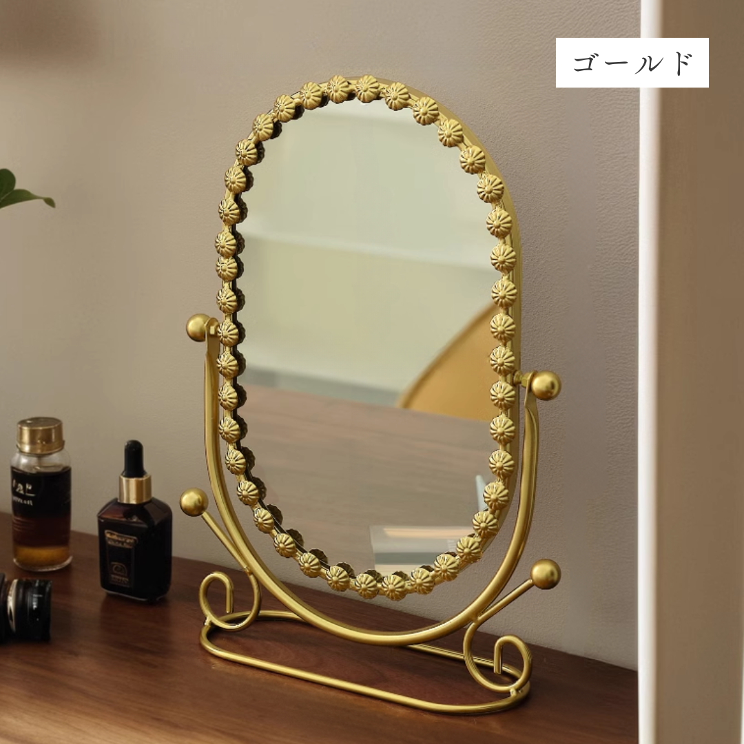 クラシカルオーバルスタンドミラー
