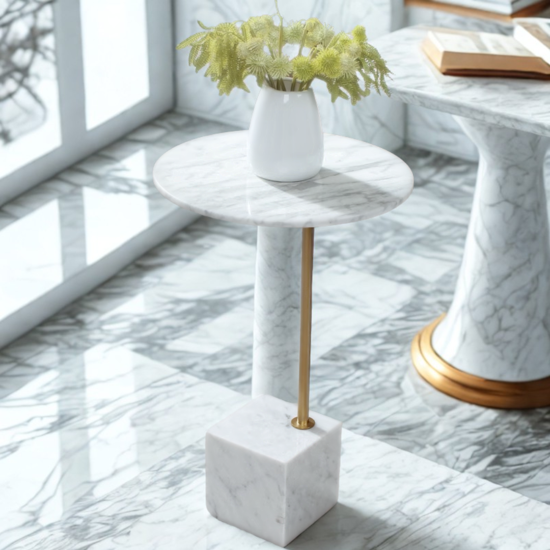 クリエイティブマーブルサイドテーブル