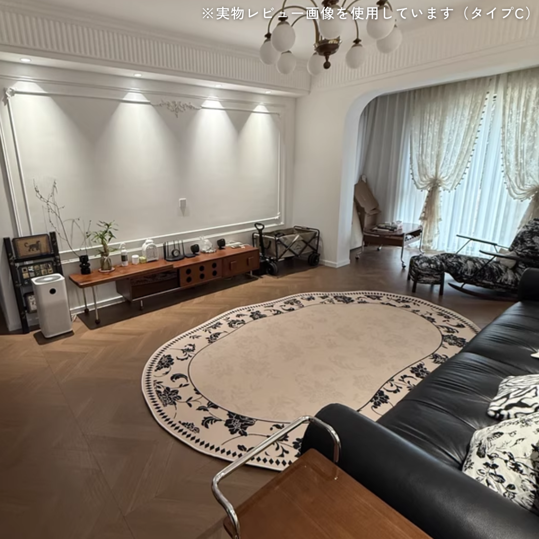 クラシックボタニカルシルエットラグ