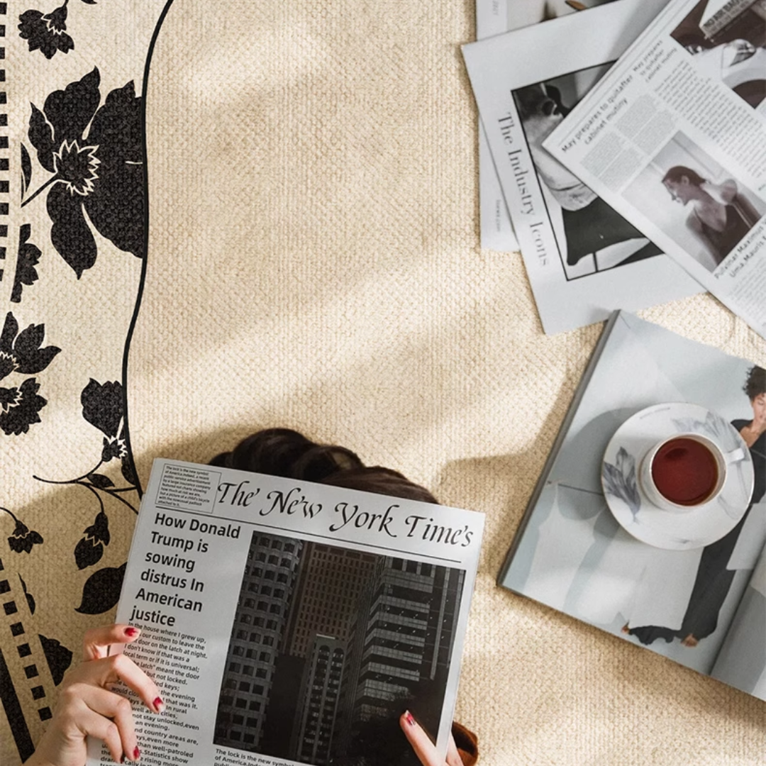 クラシックボタニカルシルエットラグ