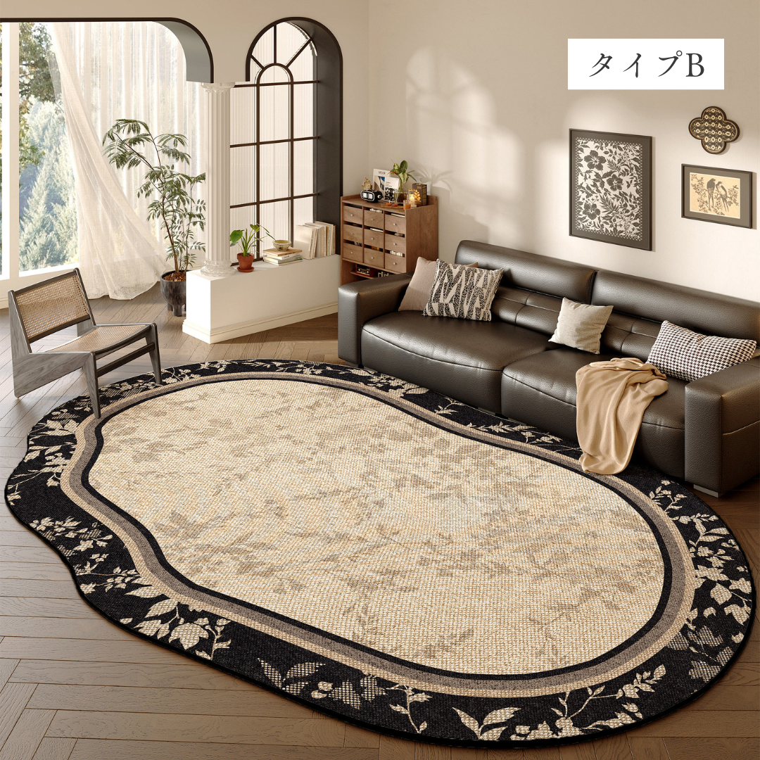 クラシックボタニカルシルエットラグ