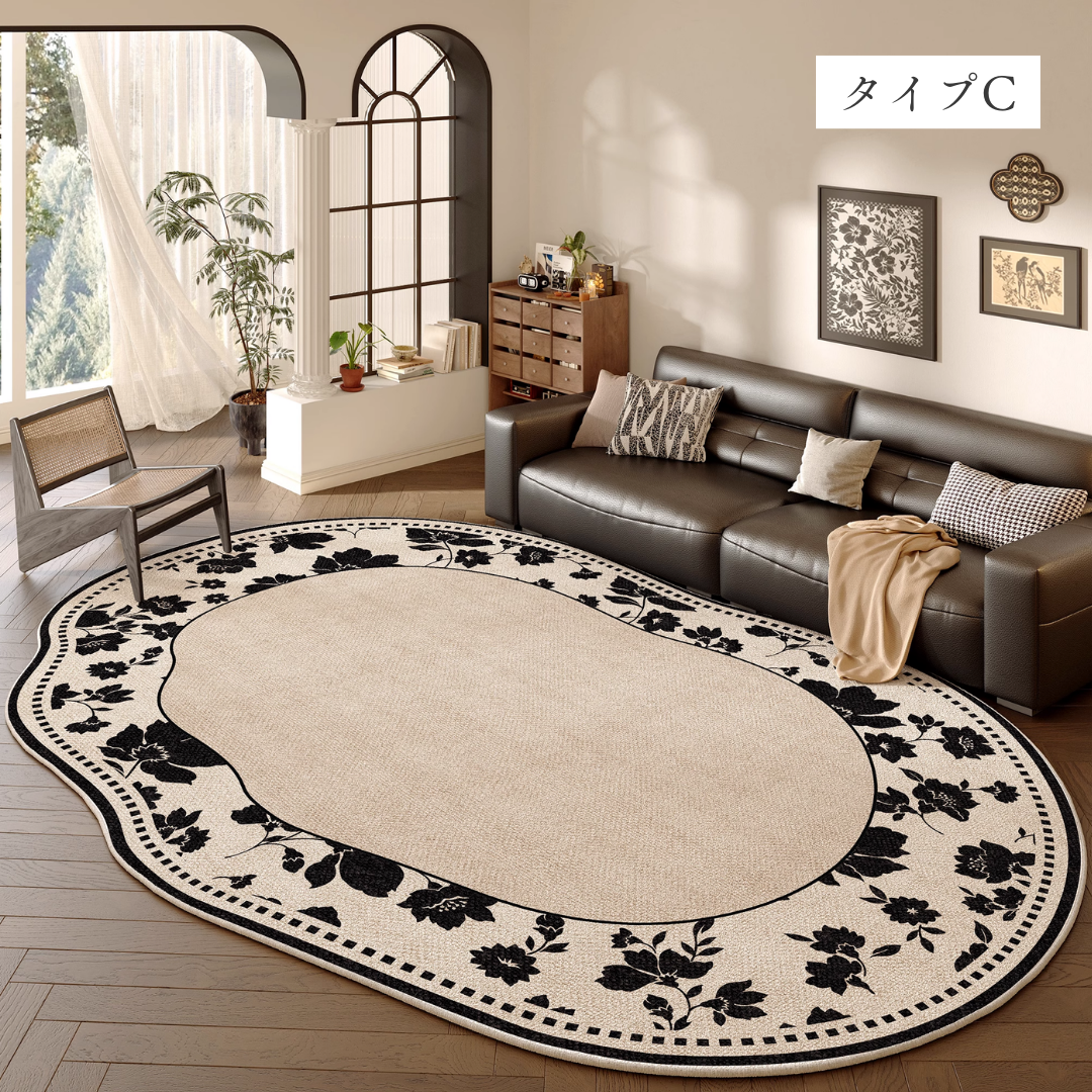 クラシックボタニカルシルエットラグ