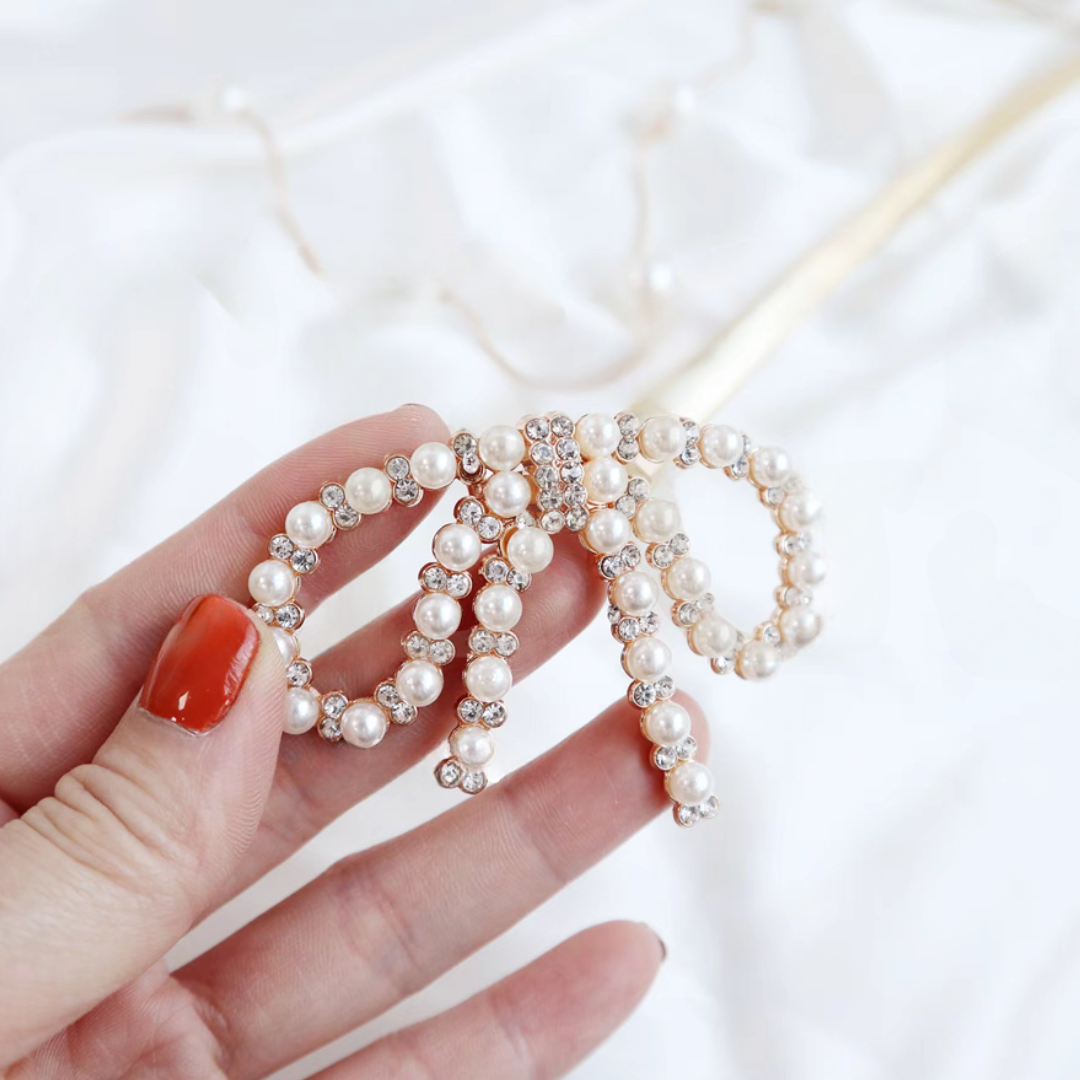 フェミニンパールリボンクリップ