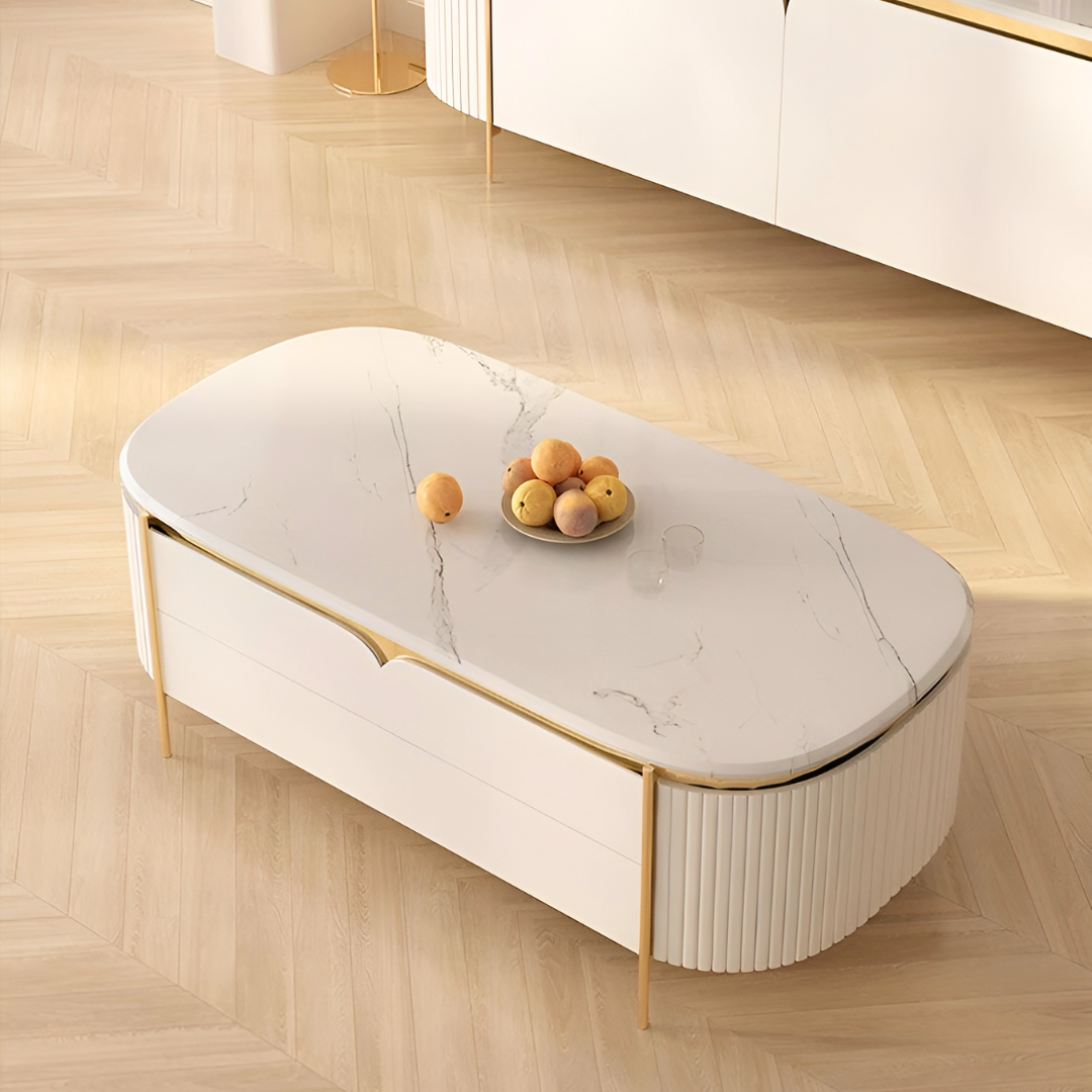 ラグジュアリーゴールドフレームローテーブル