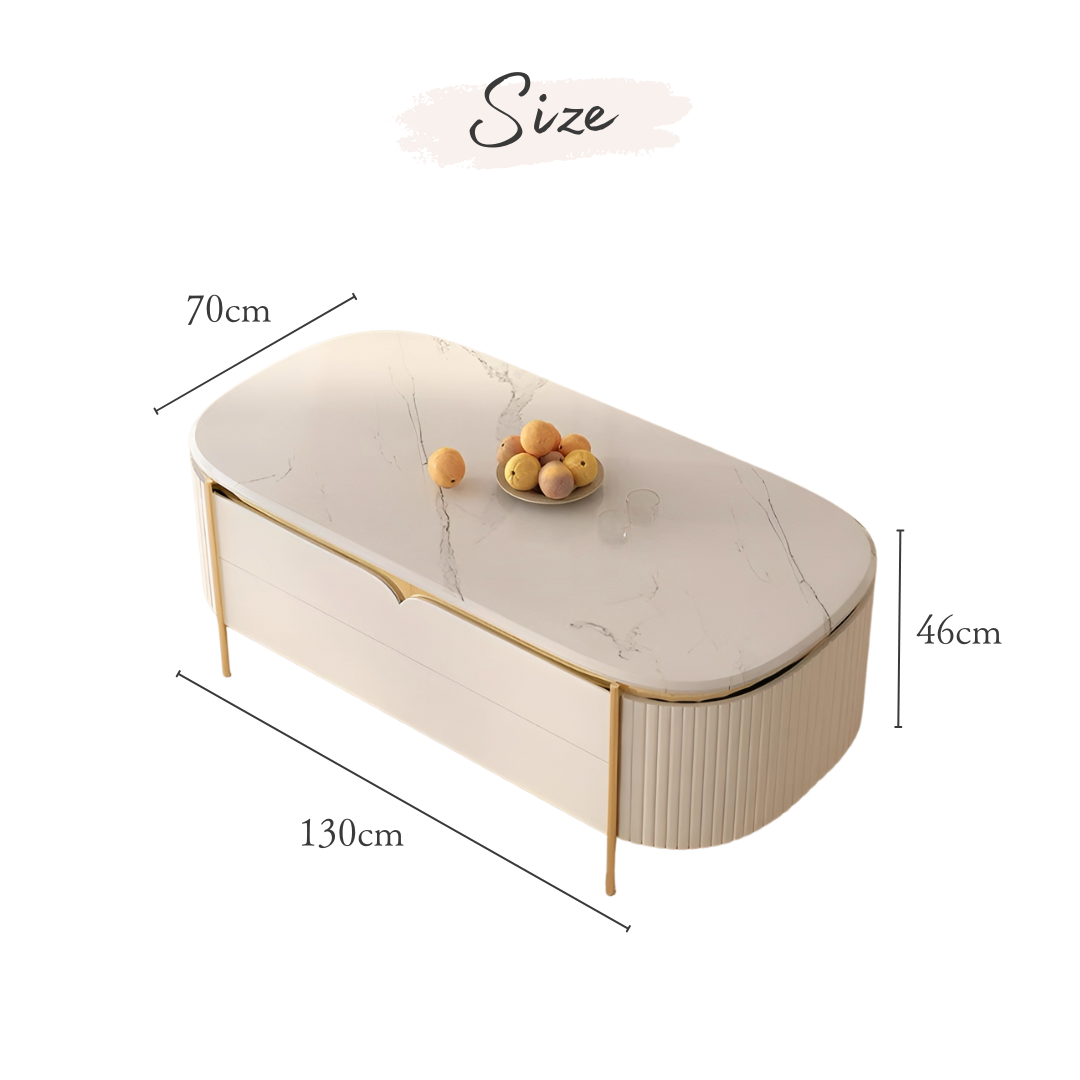 ラグジュアリーゴールドフレームローテーブル