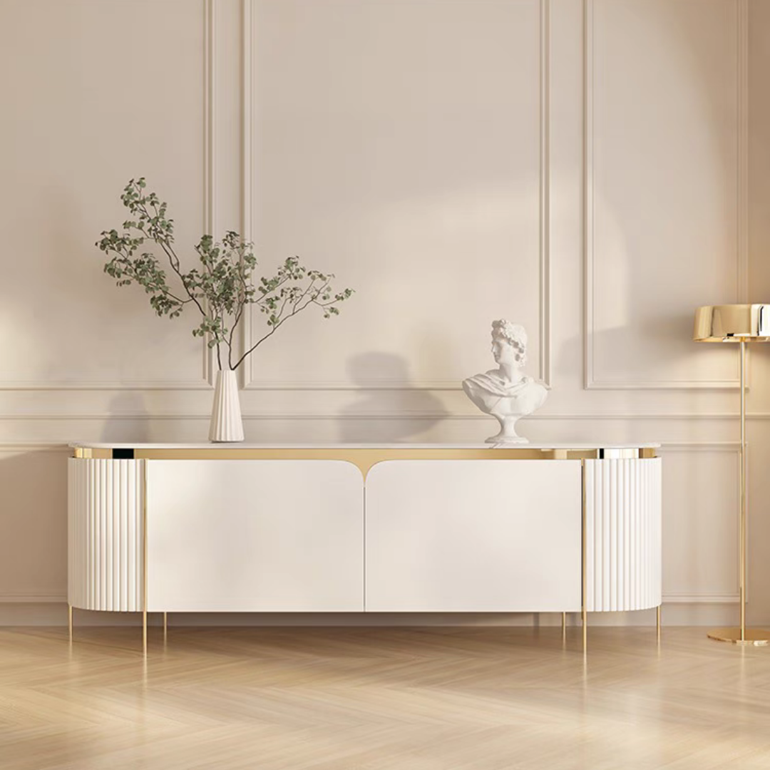 ラグジュアリーゴールドフレームテレビキャビネット