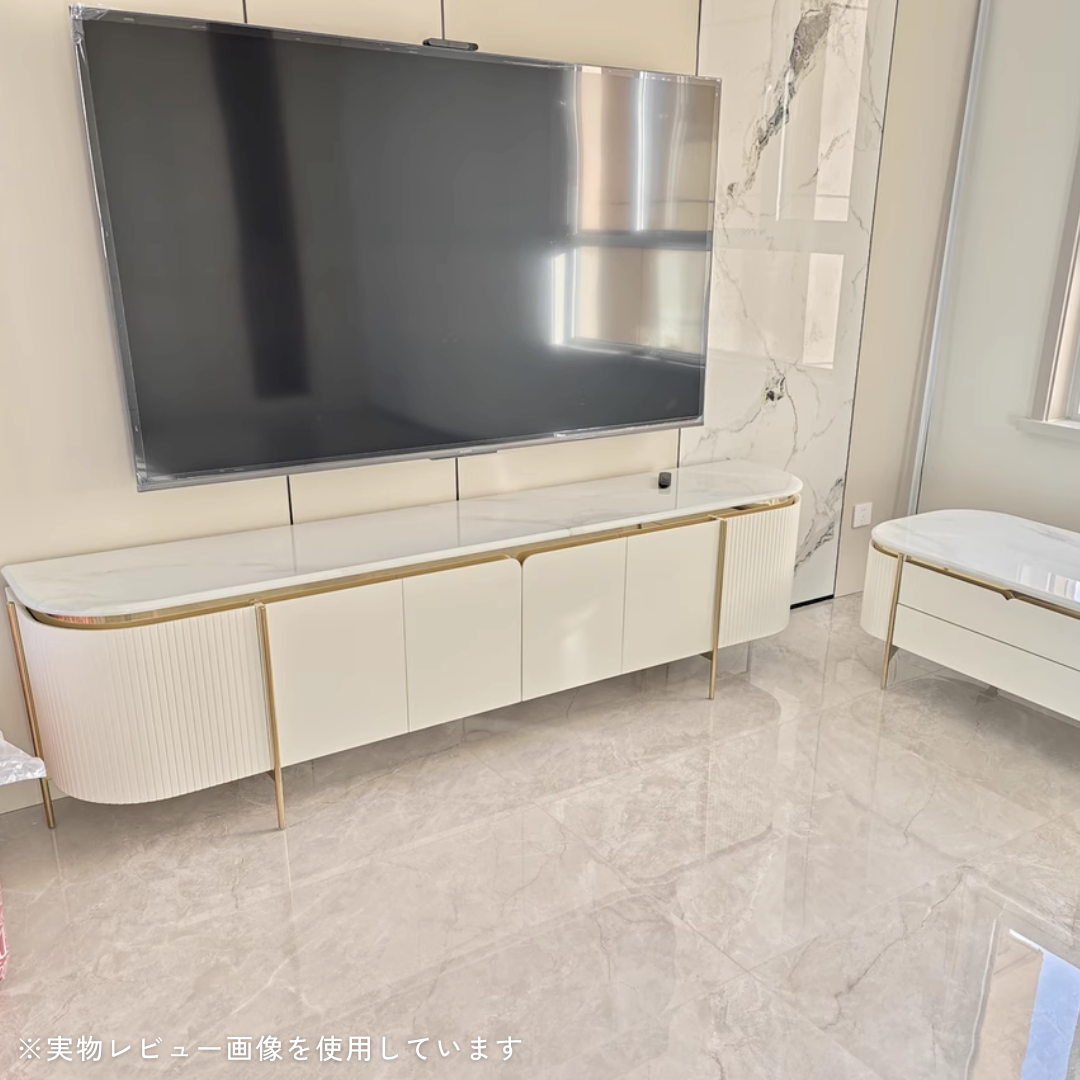 ラグジュアリーゴールドフレームテレビキャビネット