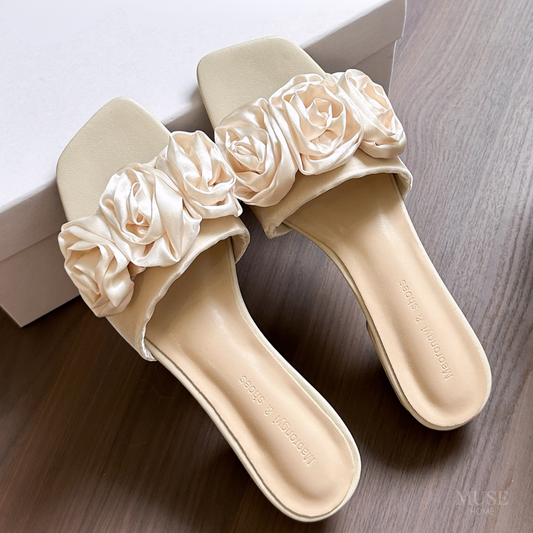 ロゼリボンルームミュール