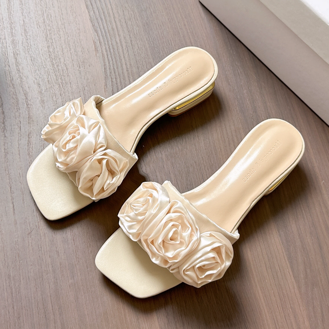 ロゼリボンルームミュール