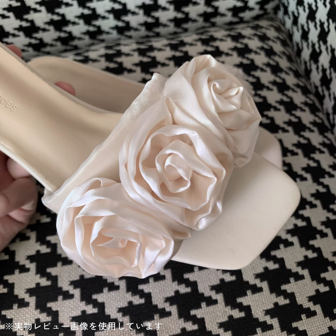 ロゼリボンルームミュール