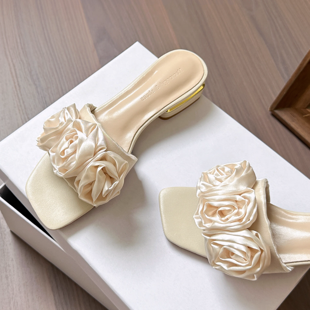 ロゼリボンルームミュール