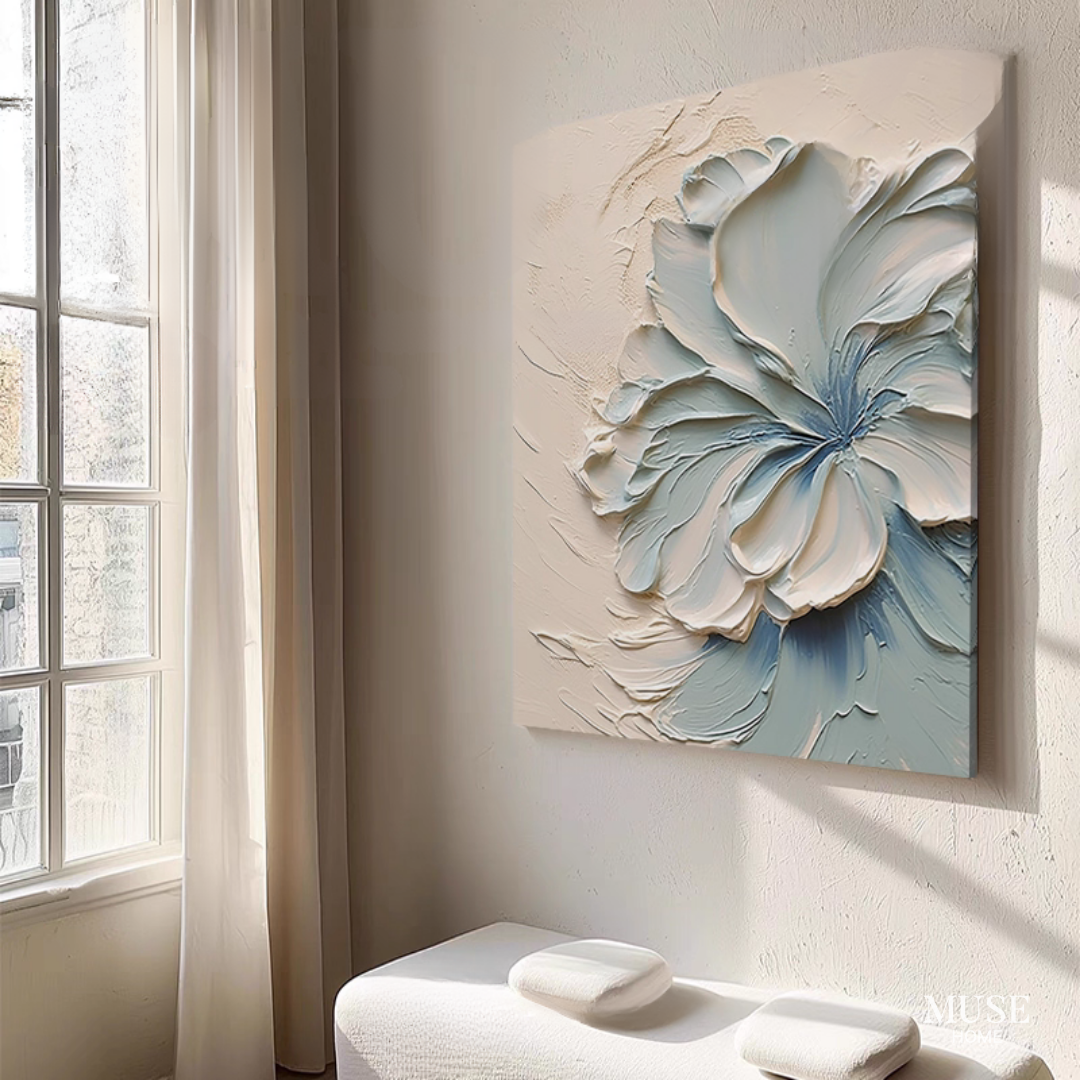 ブルーフラワープレミアムテクスチャアート