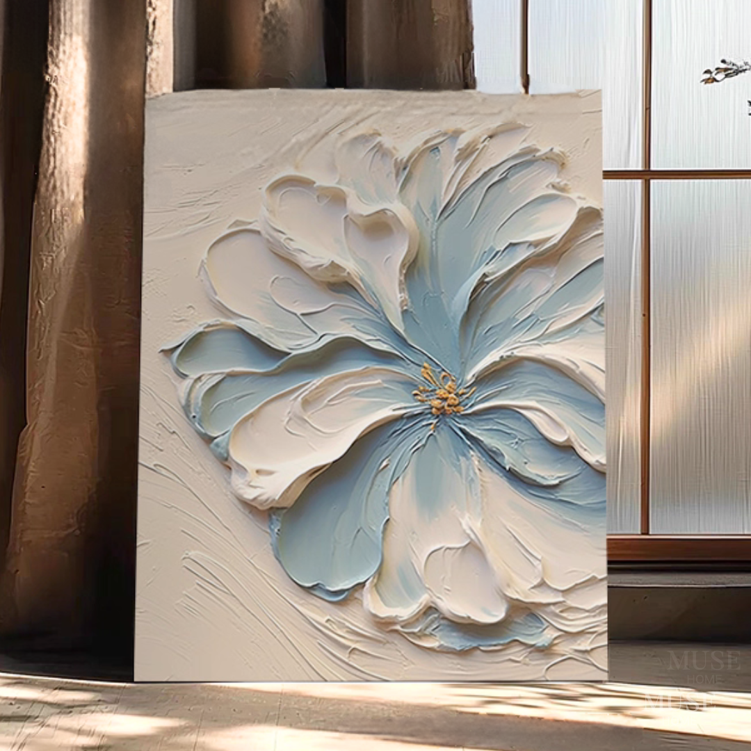 ブルーフラワープレミアムテクスチャアート