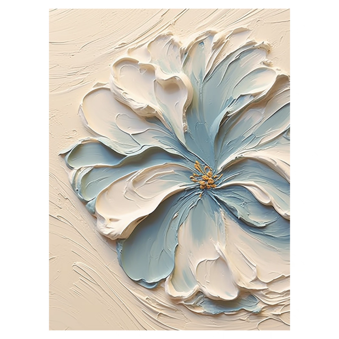 ブルーフラワープレミアムテクスチャアート