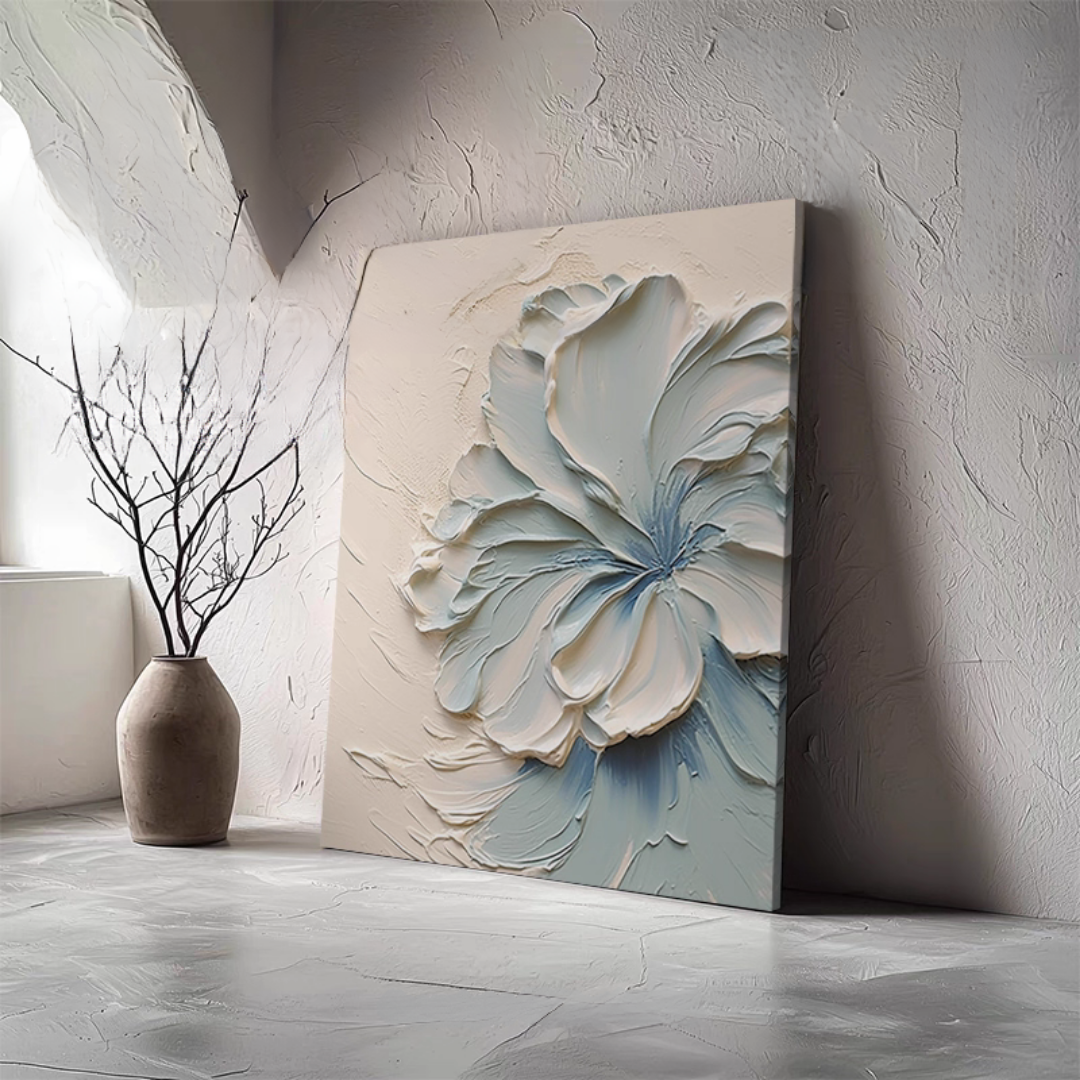 ブルーフラワープレミアムテクスチャアート