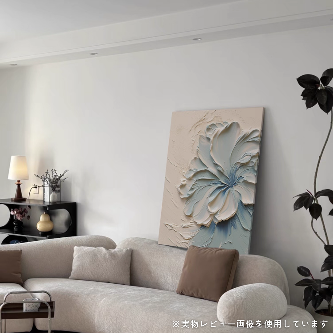 ブルーフラワープレミアムテクスチャアート
