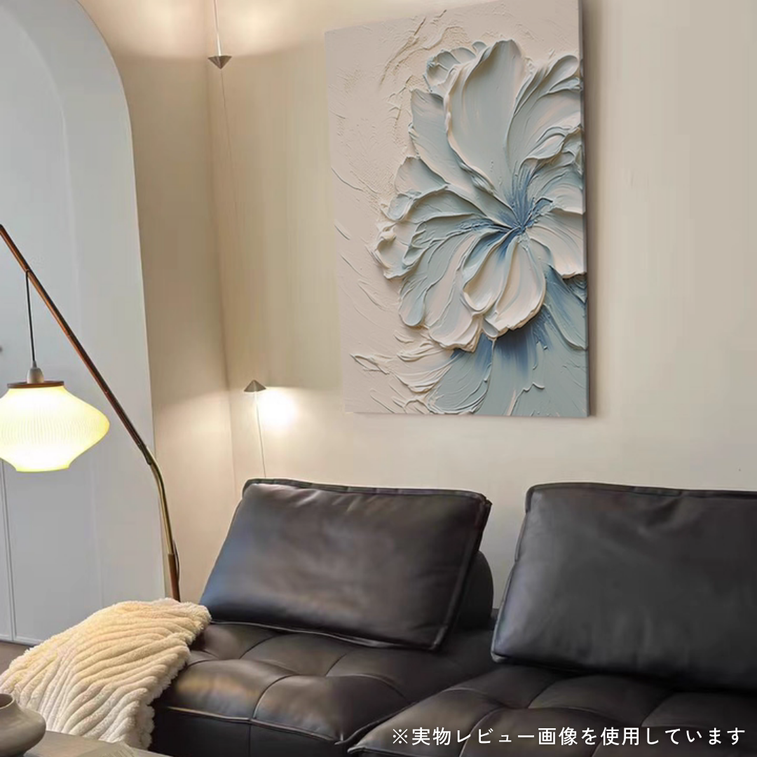 ブルーフラワープレミアムテクスチャアート